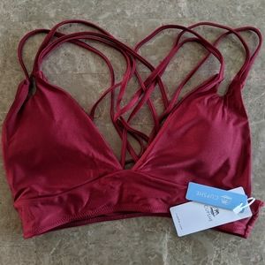 NWT CUPSHE Maroon Bikini Top